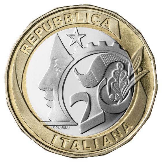 dritto della moneta da 5 euro italiana