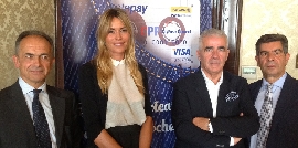 Da sinistra: Fernando Marsili, Elenoire Casalegno madrina della presentazione, Bachisio Ledda e Divinangelo D’Alesio, presidente di City Poste Payment