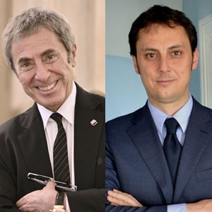 Domenico Petrone, presidente  di Viasat Group. Sotto, Marco Petrone, direttore del Corporate development 