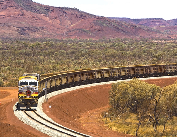 Una tratta della linea ferroviaria della multinazionale Rio Tinto in Australia
