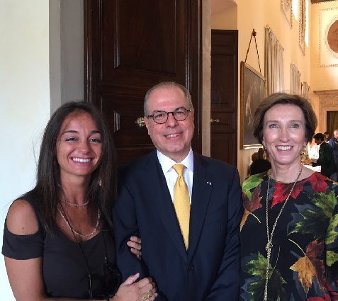 Romina Ciuffa (fondatrice di Rioma) con l’Ambasciatore Ricardo Neiva Tavares e sua moglie Cecilia